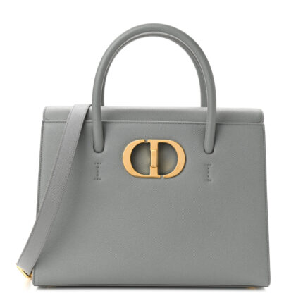 Grained Calfskin Large St. Honore Tote Grey Stone10