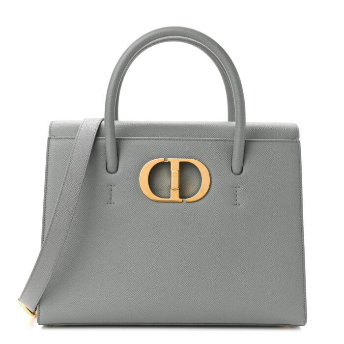 Grained Calfskin Large St. Honore Tote Grey Stone10