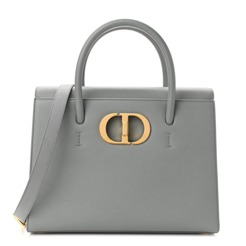 Grained Calfskin Large St. Honore Tote Grey Stone10