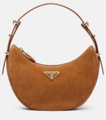 Prada Arqué suede shoulder bag