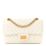 Aged Calfskin Chevron Quilted 2.55 Reissue Mini Flap White