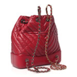Aged Calfskin Chevron Quilted Small Gabrielle Backpack Dark Pink - Image 10