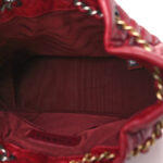 Aged Calfskin Chevron Quilted Small Gabrielle Backpack Dark Pink - Image 3