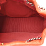 Aged Calfskin Chevron Quilted Small Gabrielle Backpack Dark Red Orange - Image 4