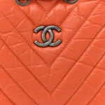 Aged Calfskin Chevron Quilted Small Gabrielle Backpack Dark Red Orange - Image 7