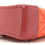 Aged Calfskin Chevron Quilted Small Gabrielle Backpack Dark Red Orange - Image 8