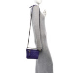 Aged Calfskin Chevron Quilted Small Gabrielle Hobo Purple - Image 2
