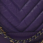 Aged Calfskin Chevron Quilted Small Gabrielle Hobo Purple - Image 8