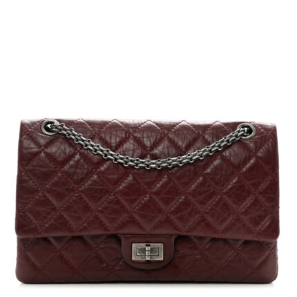 Aged Calfskin Quilted 2.55 Reissue 226 Flap Dark Burgundy