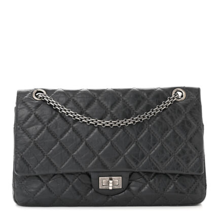 Aged Calfskin Quilted 2.55 Reissue 226 Flap Grey