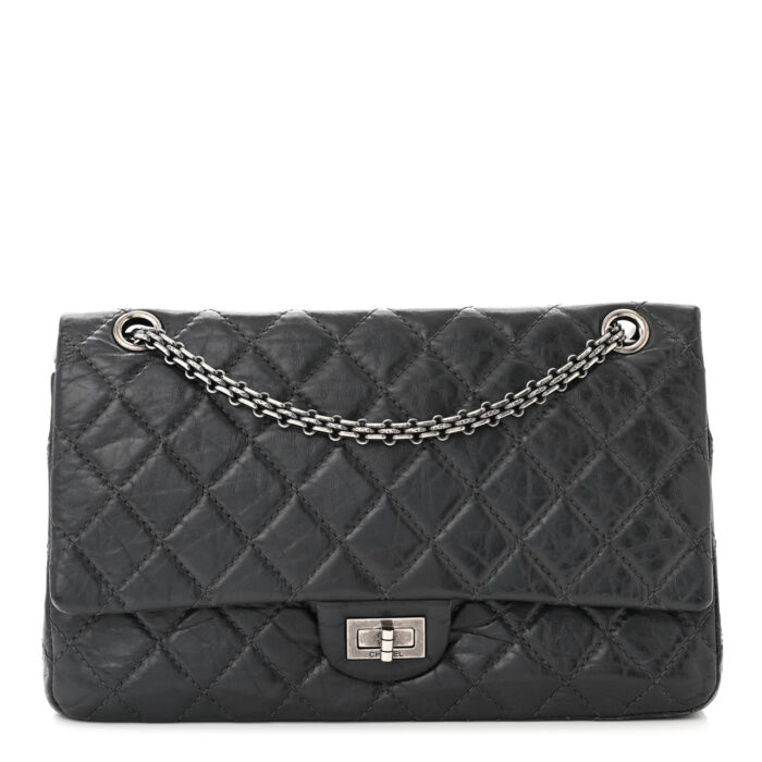 Aged Calfskin Quilted 2.55 Reissue 226 Flap Grey
