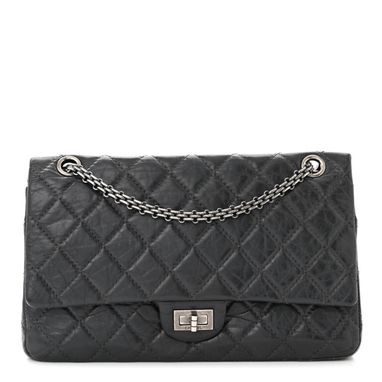 Aged Calfskin Quilted 2.55 Reissue 226 Flap Grey