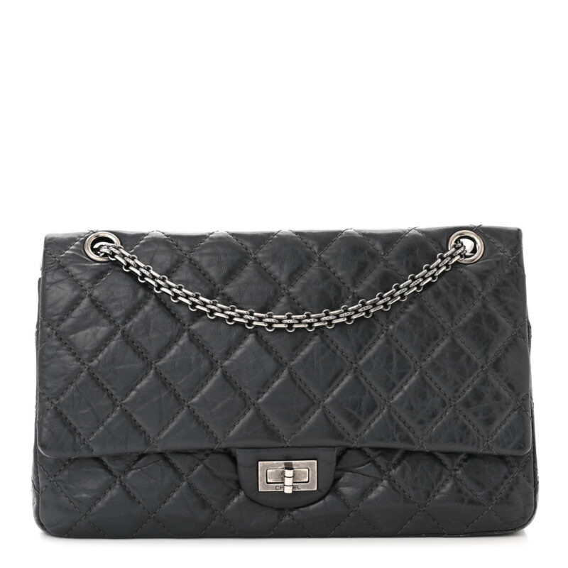 Aged Calfskin Quilted 2.55 Reissue 226 Flap Grey
