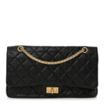 Aged Calfskin Quilted 2.55 Reissue 227 Flap Black