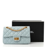 Aged Calfskin Quilted 2.55 Reissue Mini Flap Light Blue - Image 11