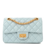 Aged Calfskin Quilted 2.55 Reissue Mini Flap Light Blue