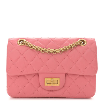 Aged Calfskin Quilted 2.55 Reissue Mini Flap Pink