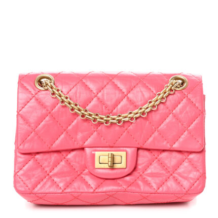 Aged Calfskin Quilted 2.55 Reissue Mini Flap Pink