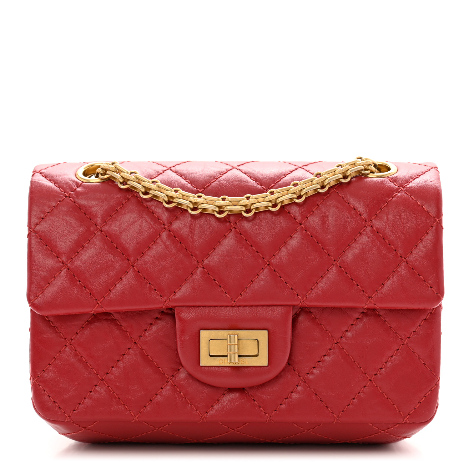 Aged Calfskin Quilted 2.55 Reissue Mini Flap Red12 Aged Calfskin Quilted 2.55 Reissue Mini Flap Red - Image 1