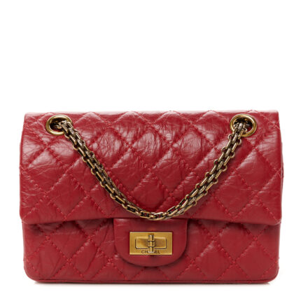 Aged Calfskin Quilted 2.55 Reissue Mini Flap Red