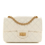 Aged Calfskin Quilted 2.55 Reissue Mini Flap White