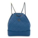 Aged Calfskin Quilted Gabrielle Backpack Blue - Image 8