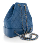 Aged Calfskin Quilted Gabrielle Backpack Blue - Image 9