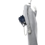 Aged Calfskin Quilted Gabrielle Backpack Navy Black - Image 2