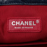 Aged Calfskin Quilted Gabrielle Backpack Navy Black - Image 6