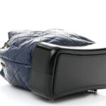 Aged Calfskin Quilted Gabrielle Backpack Navy Black - Image 9