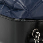 Aged Calfskin Quilted Gabrielle Backpack Navy Black - Image 11