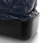 Aged Calfskin Quilted Gabrielle Backpack Navy Black - Image 12