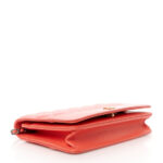 Aged Calfskin Quilted Gabrielle Wallet On Chain WOC Orange - Image 4
