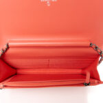 Aged Calfskin Quilted Gabrielle Wallet On Chain WOC Orange - Image 5