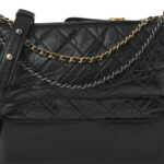 Aged Calfskin Quilted Medium Gabrielle Hobo Black - Image 8