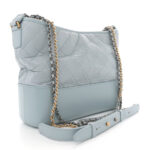 Aged Calfskin Quilted Medium Gabrielle Hobo Light Blue - Image 3