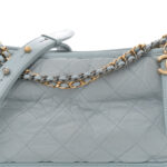 Aged Calfskin Quilted Medium Gabrielle Hobo Light Blue - Image 8