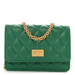 Aged Calfskin Quilted Mini Reissue Wallet On Chain WOC Green - Image 13