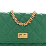 Aged Calfskin Quilted Mini Reissue Wallet On Chain WOC Green - Image 10