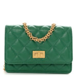 Aged Calfskin Quilted Mini Reissue Wallet On Chain WOC Green