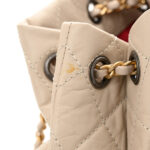 Aged Calfskin Quilted Small Gabrielle Backpack Beige - Image 7