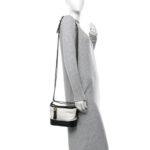 Aged Calfskin Quilted Small Gabrielle Hobo Black White - Image 2