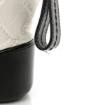 Aged Calfskin Quilted Small Gabrielle Hobo Black White - Image 12