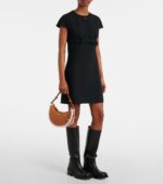 Arqué Small shearling-trimmed leather shoulder bag - Image 3
