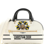Calfskin Animal Print Micro Dior Vibe Zip Bowling Bag White Multicolor - Image 5