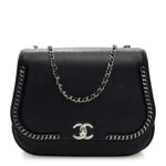 Calfskin Braided Small Chic Flap Black