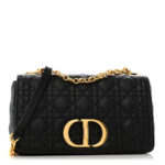 Calfskin Cannage Medium Caro Bag Black - Image 13