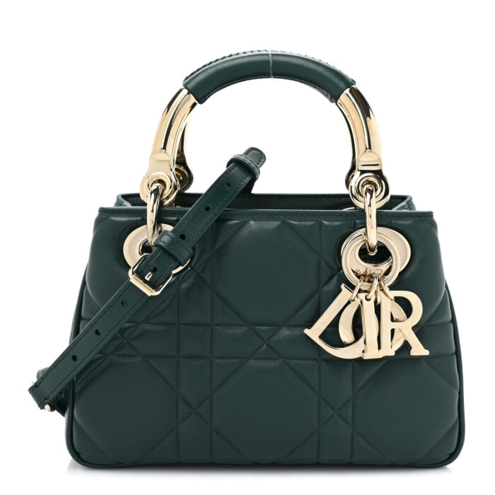 Calfskin Cannage Mini The Lady 95.22 Dark Green - Image 1