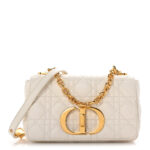 Calfskin Cannage Small Caro Bag Ivory - Image 11