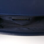 Calfskin Chevron Quilted Braided Medium Boy Flap White Navy - Image 4